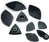 A collection of triangular sanding pads and attachments for a multi-tool, arranged on a white background. Podgląd zdjęcia produktu