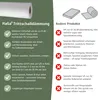 A product information graphic detailing the features and benefits of a soundproofing underlayment, with a comparison to other products. Produktbild-Vorschau
