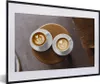 MuchoWow® Gerahmtes Poster Zwei Tassen Kaffee mit Latte Art Produktbild-Vorschau 1