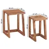 lot de 2 tables d'appoint en bois massif design Sheesham Voir les images du produit 2