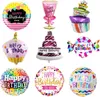 Palloncini in foil Happy Birthday olografici, bianchi, Anteprima dell’immagine prodotto 2