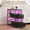Nachttisch, mit LED-Leuchten und Ladestation, Beistelltisch Produktbild-Vorschau 5