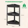 COSTWAY 3-stöckiger Eckregal 2er Set, freistehendes Produktbild-Vorschau 3