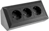3-fach Steckdosenblock schwarz 250V/ 16A Aufbaumontage Produktbild-Vorschau 1
