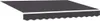 A dark gray awning with a white stripe and a scalloped edge, shown from a slightly elevated angle against a white background. Anteprima dell’immagine prodotto