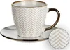 Tazza con piatto 210 ml in Vetroceramica bianca/oro Anteprima dell’immagine prodotto 4