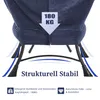 Close-up of the base of a blue corduroy chair, highlighting its structural stability and load capacity. Produktbild-Vorschau
