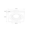 Technical drawing with dimensions of a square recessed spotlight. Produktbild-Vorschau