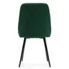 Back view of a dark green velvet dining chair with black metal legs, isolated on a white background. Náhled obrázku produktu