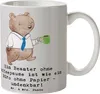 Mr. & Mrs. Panda Becher Beamter Kaffeepause - Grau Pastell Produktbild-Vorschau 1