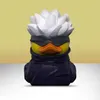 A stylized rubber duck toy resembling the character Satoru Gojo from Jujutsu Kaisen, set against a gradient yellow and white background. Podgląd zdjęcia produktu
