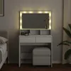 vidaXL Coiffeuse avec éclairage LED blanc 80x41x134,5 cm Voir les images du produit 3