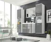 A modern bathroom vanity set with a large window overlooking a residential area. Anteprima dell’immagine prodotto