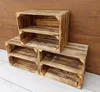 3er Vintage Holzkisten Geflammte mit Regalbrett - 40x30x24 Produktbild-Vorschau 8