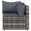 vidaXL 4-tlg. Garten-Lounge-Set mit Kissen Grau Poly Rattan Produktbild-Vorschau 5