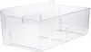 A clear plastic storage bin with internal dividers, angled from the front left. Produktbild-Vorschau