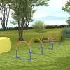 An outdoor scene with agility equipment set up on a grassy lawn, with trees and a body of water in the background. Produktbild-Vorschau