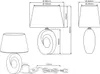 Technical drawings and dimensions of a table lamp. Náhled obrázku produktu