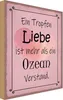vianmo Holzschild 40x30 cm ein Tropfen Liebe mehr als Ozean Produktbild-Vorschau 1