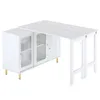 A white table with a sideboard attached, shown from a diagonal angle against a white background. Anteprima dell’immagine prodotto