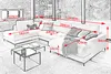 KAWOLA Sofa CARA Wohnlandschaft U-Form Cord grau Longchair Produktbild-Vorschau 7
