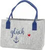 Filztasche Glück Ahoi  Maritim Tragetasche grau blau Produktbild-Vorschau 1