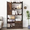 Libreria Sweiko, libreria a 6 ripiani con ante e cassetti Anteprima dell’immagine prodotto 3