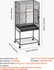 A bird cage on a stand with dimensions and specifications shown. Anteprima dell’immagine prodotto