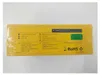 The image shows the yellow packaging of a mobile phone, with various specifications and certifications printed on it. Produktbild-Vorschau