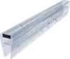 A clear plastic shower door seal with water droplets on it. Produktbild-Vorschau