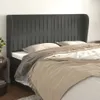 Kopfteil mit Ohren Dunkelgrau 183x23x118/128 cm Samt Produktbild-Vorschau 2