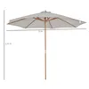 Outsunny Holz Sonnenschirm Holzschirm Gartenschirm Produktbild-Vorschau 5
