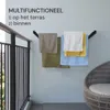 A wall-mounted drying rack with towels hanging on it, on a balcony with a chair. Náhľad obrázku produktu