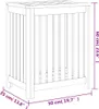A line drawing of a wooden laundry basket with dimensions indicated. Náhled obrázku produktu