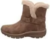 A side view of a brown winter boot with a fur lining. Voir les images du produit