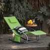 SoBuy Schaukelstuhl OGS28-GRx2 im Garten mit Kissen und Beistelltisch Náhled obrázku produktu
