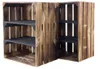 3er Set geflammte/braune Holzkiste mit 2 Mittelbrettern Produktbild-Vorschau 5