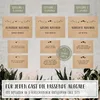 A flat lay of cards with different wedding tasks, categorized and presented in a visually appealing manner, with decorative elements and foliage. Produktbild-Vorschau
