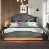 Samt-Polsterbett mit LED, USB-C-Anschluss und 4 Schubladen, Produktbild-Vorschau 6