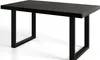 A black dining table with metal legs on a white background. Náhled obrázku produktu