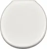A top-down view of a white toilet seat. Produktbild-Vorschau