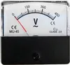 A close-up view of an analog voltmeter with a black base. Produktbild-Vorschau