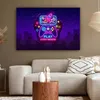 MuchoWow® - Leinwandbilder - Gaming - Neon - Spielen - Blau Produktbild-Vorschau 5