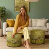 Bertoni Velours Sitzpouf Van Gogh Orchard – runder Hocker Produktbild-Vorschau 4