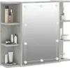 vidaXL Armadio a specchio con LED grigio cemento 70x16,5x60 Anteprima dell’immagine prodotto 4