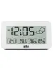 A digital alarm clock with weather station features displayed on a white background. Produktbild-Vorschau