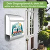 banjado Design Briefkasten Stahl silber mit Zeitungsfach Produktbild-Vorschau 3