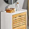 SoBuy Schuhschrank FSR108-WN im Eingangsbereich mit Deko-Weidenkorb Produktbild-Vorschau