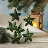 Christbaumschmuck STERN - Weihnachtsbaumschmuck - bruchfest - H: 7,5cm - grün - 6er Set Produktbild-Vorschau
