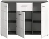 Grote commode Salsa - Rookzilver / Wit hoogglans Productafbeelding-voorbeeld 3